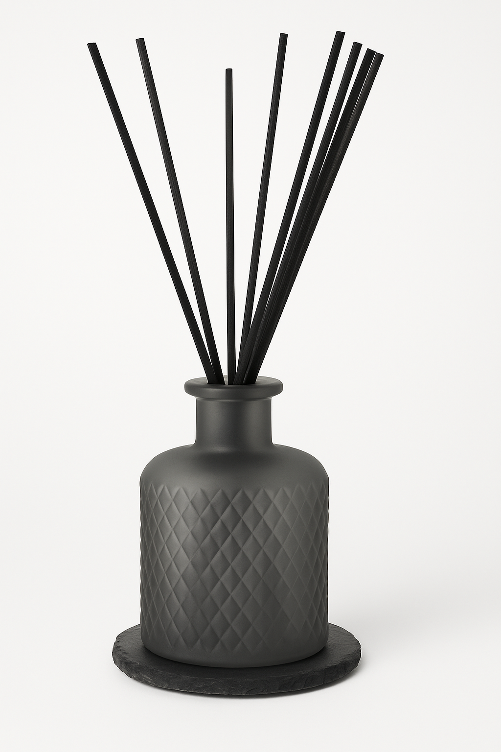 *Premium Diffuser* Grey Diamond Textured Round Diffuer - Pick your scent