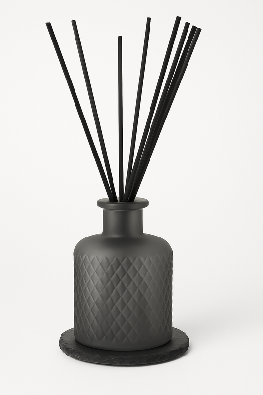 *Premium Diffuser* Grey Diamond Textured Round Diffuer - Pick your scent