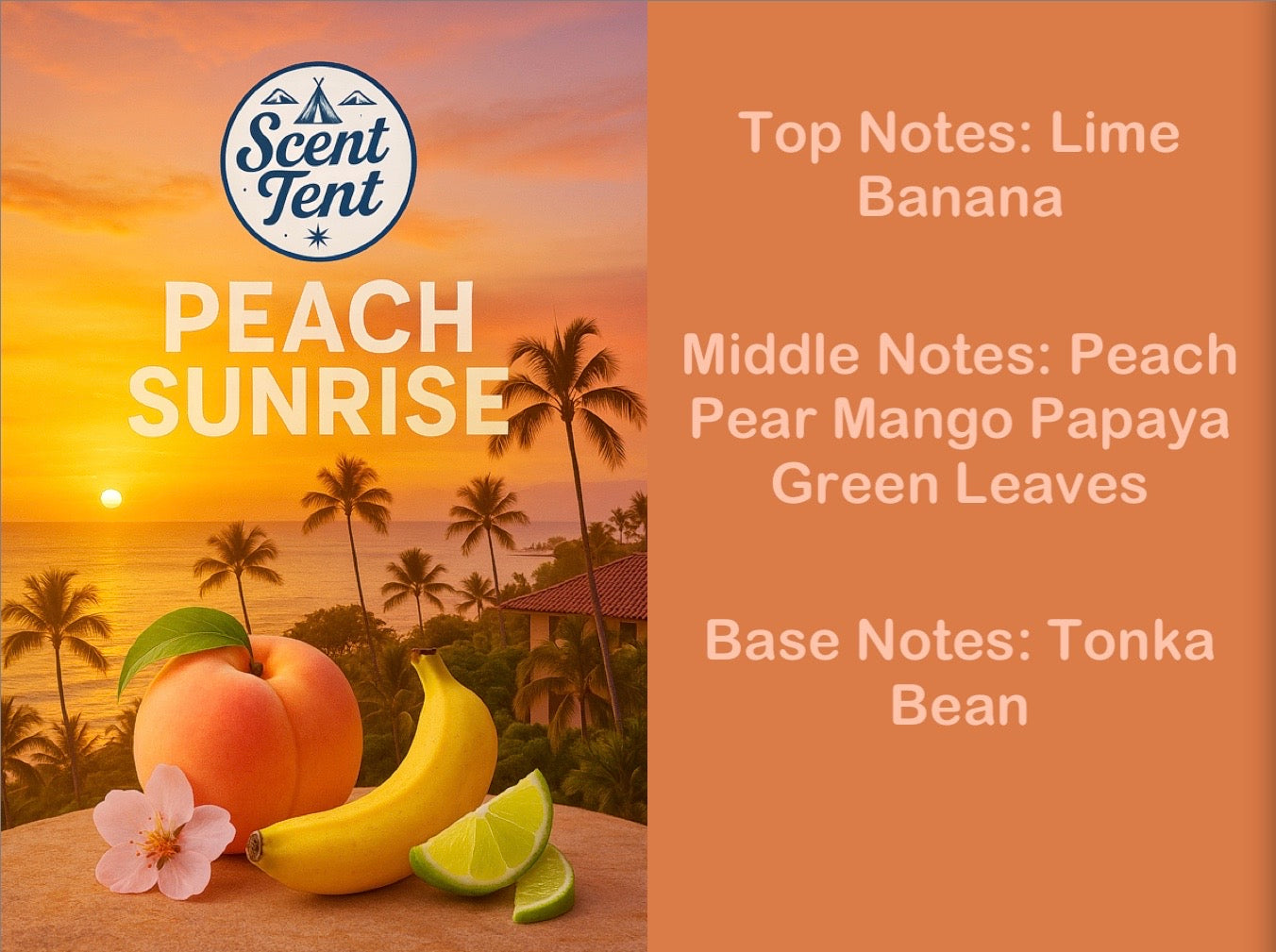 Peach Sunrise Transparent Green Round Glass Diffuser 180ml