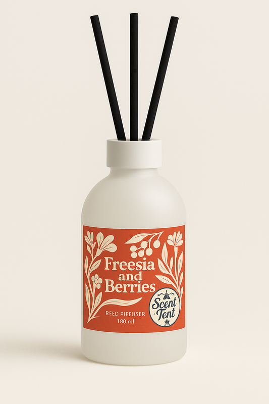 Freesia and Berries Scented White Botston Glass Diffuser 180ml