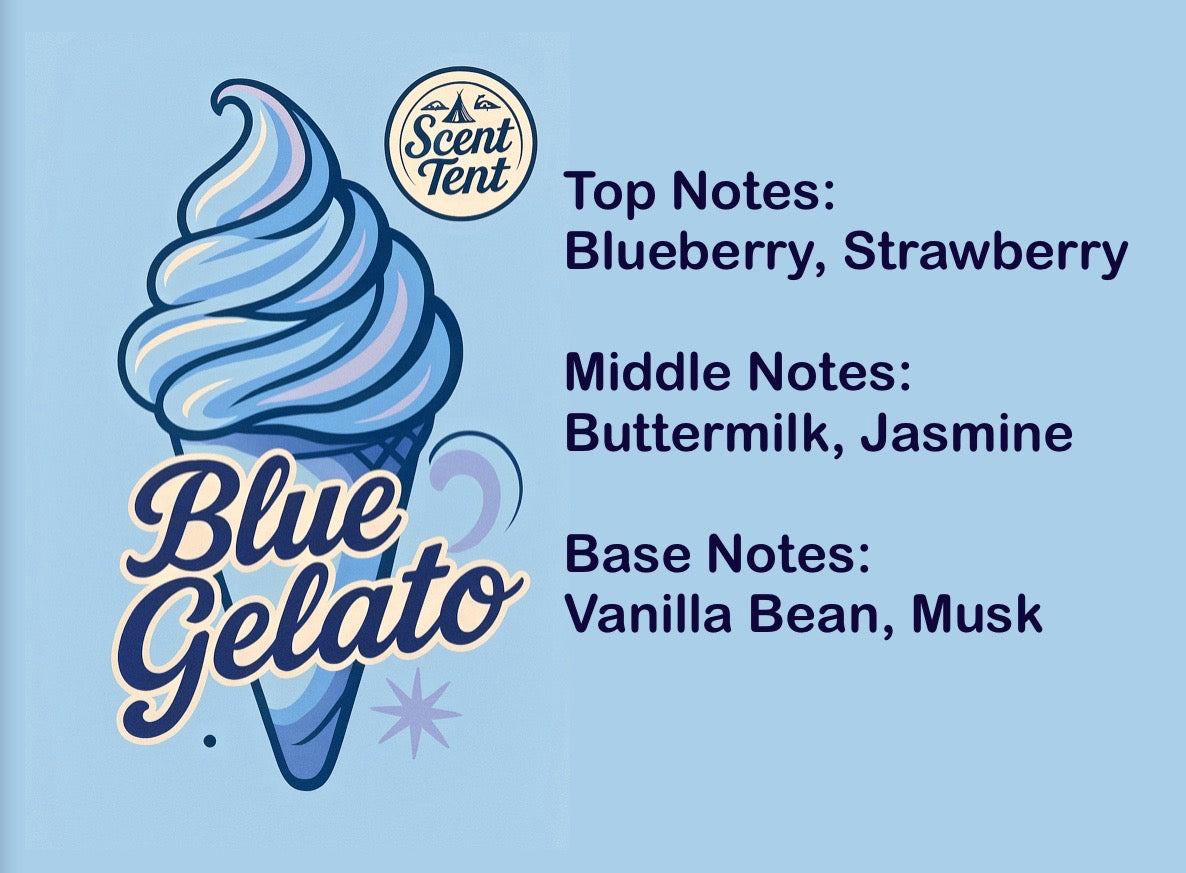 Blue gelato Scented Transparent Blue Round Glass Diffuser 180ml