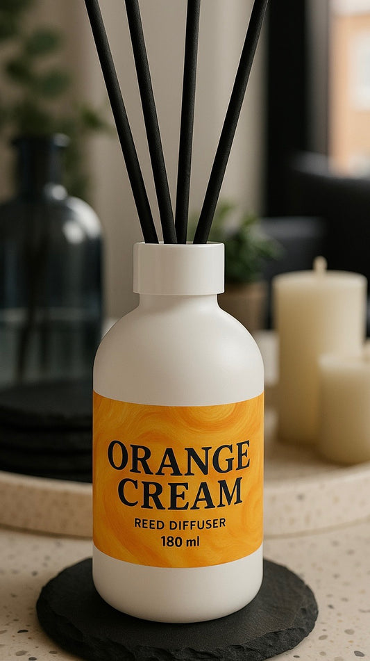 Orange Cream Scented White Frosted Glass Diffuser (180ml)