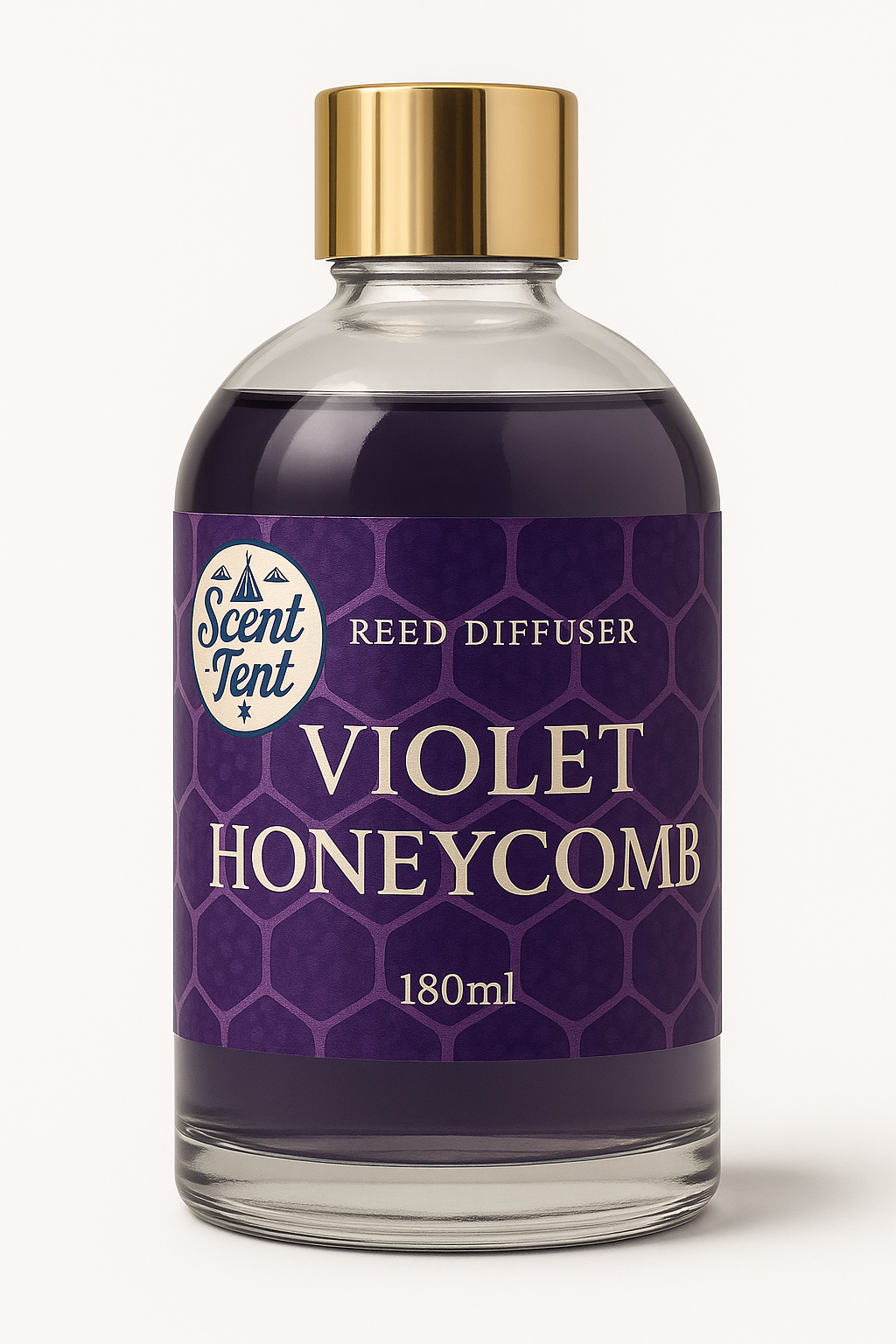 Violet HoneyComb Scented Clear Glass Diffuser 180ml
