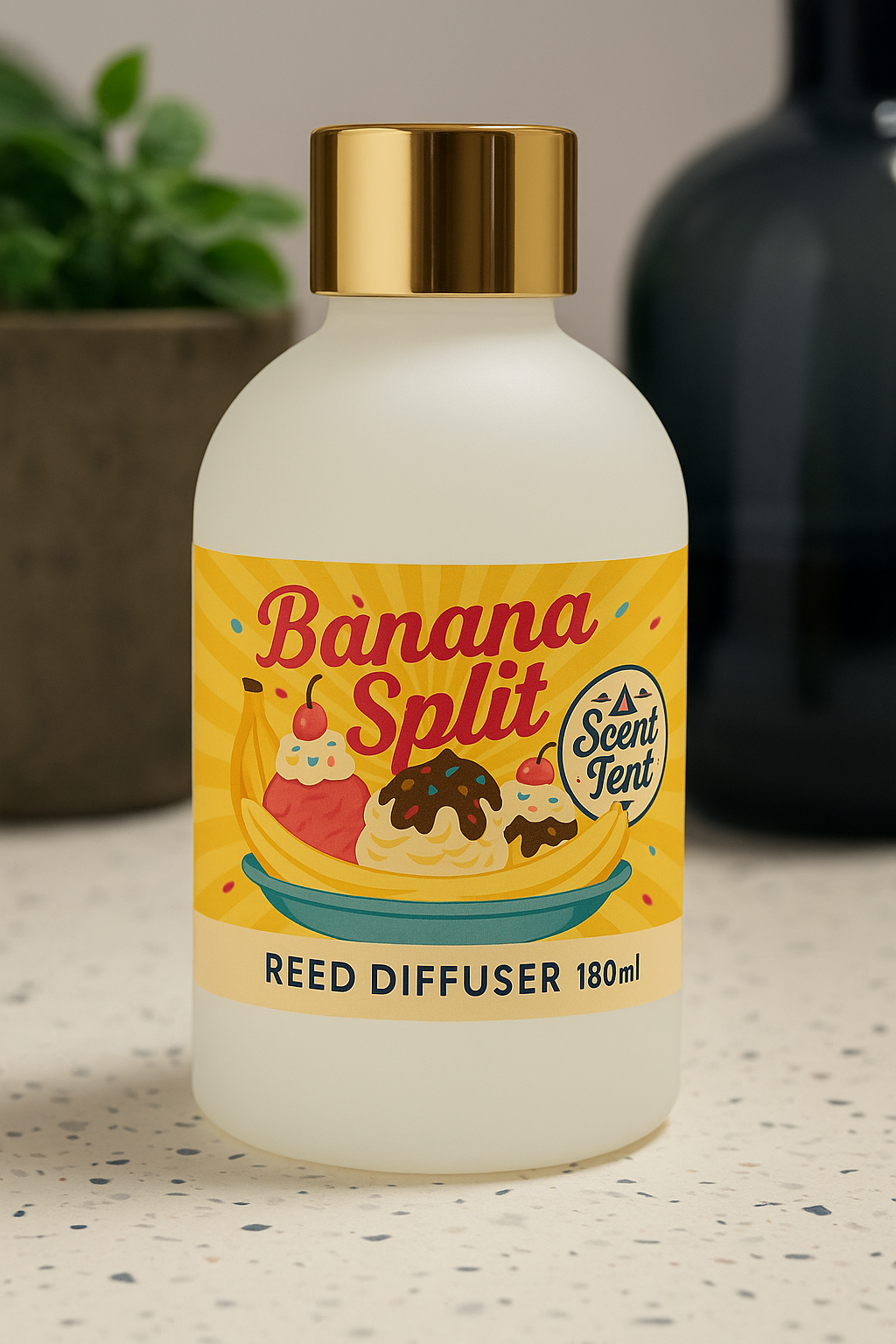 Banana Split Scented White Frosted Glass Diffuser 180ml