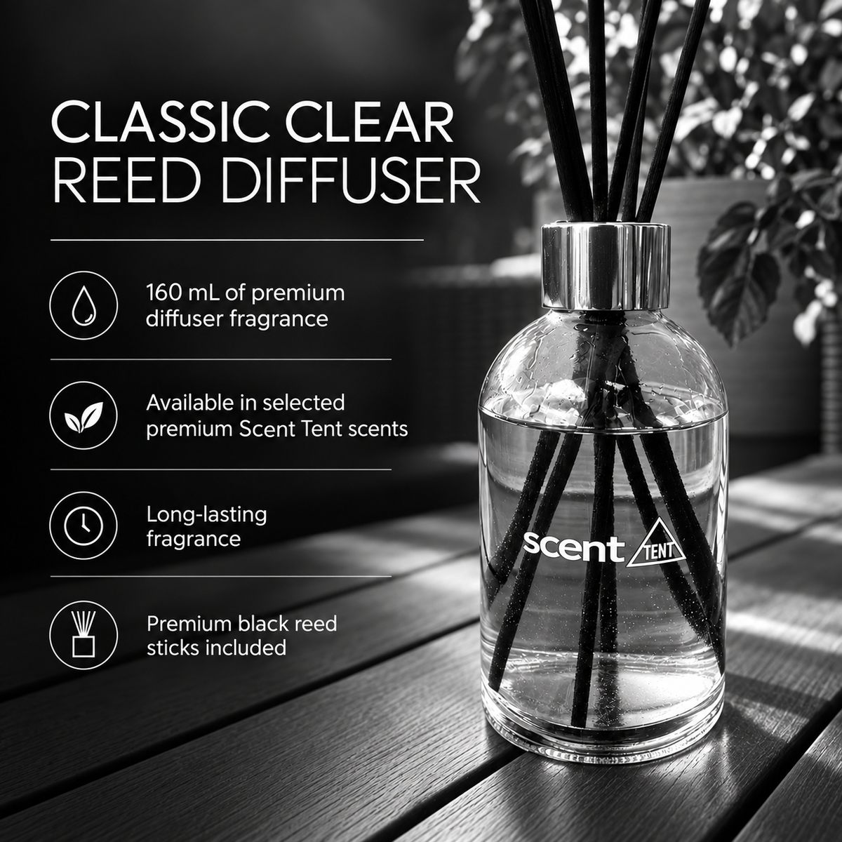 Deluxe Classic Clear Reed Diffuser - Choose your scent (160ml)