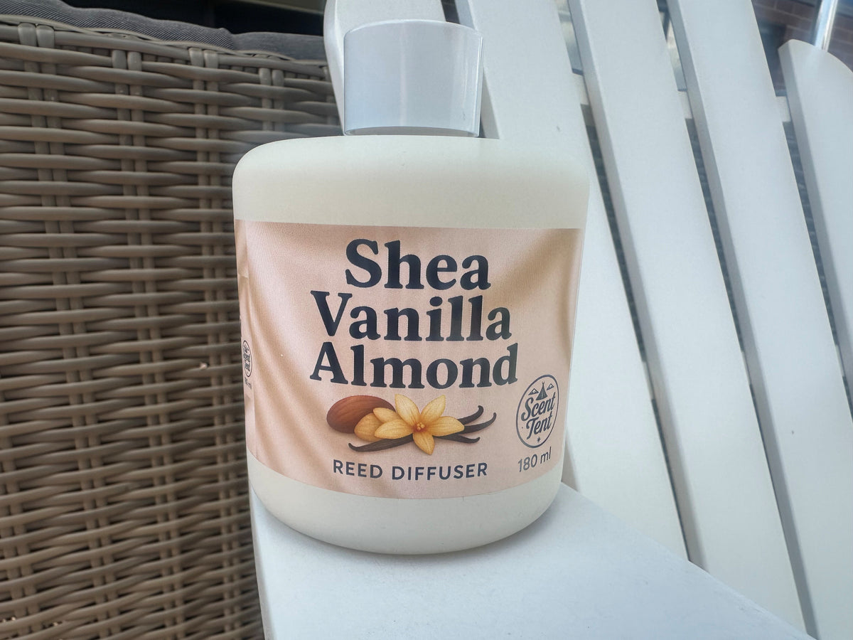 Secret Menu - Shea Vanilla & Almond Reed Diffuser – Matte White Glass (180ml)