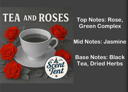 Tea and Roses Scented Grey Round Glass Diffuser (180ml)