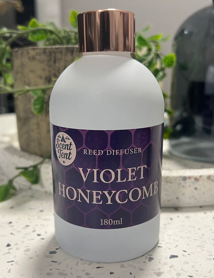 Violet HoneyComb Scented White Frosted Glass Diffuser 180ml
