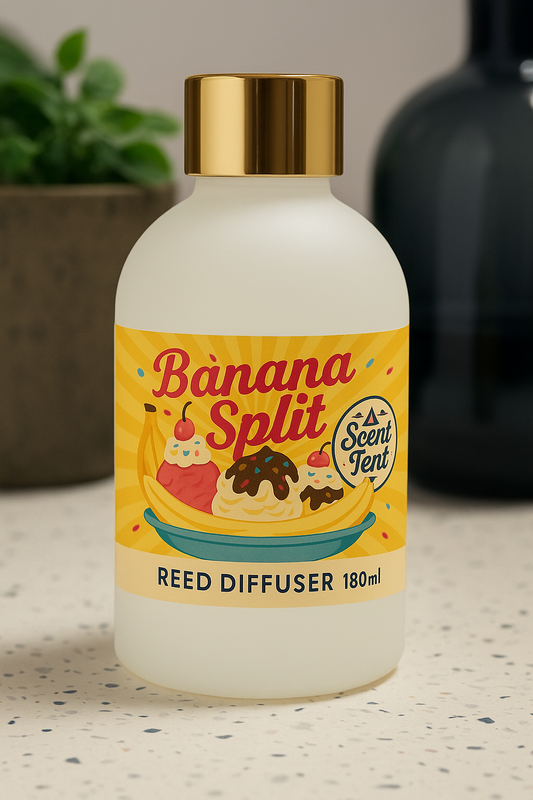 Banana Split Scented White Frosted Glass Diffuser 180ml