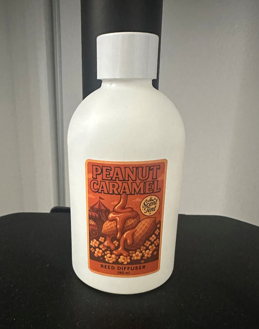 Salted Caramel Peanuts Reed Diffuser – White Boston Glass with White Collar (180ml)